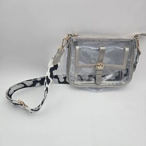 MISSNINE Clear Crossbody Bag Leopard Print Strap Gold‎ Buckle Fashionable